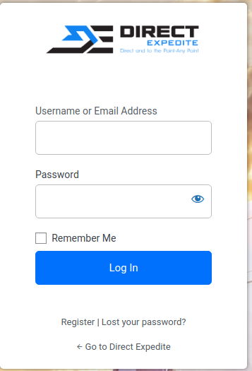 New User Login Direct Expedite